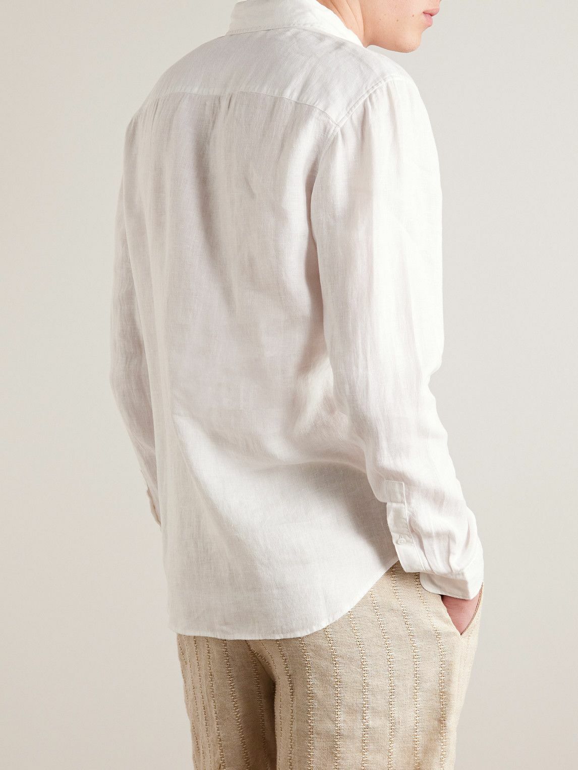 Club Monaco ButtonDown Collar Linen Shirt White Club Monaco