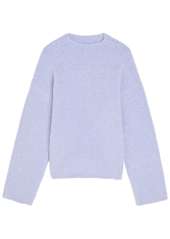 Photo: Forte_forte Mock-neck Brushed Wool-blend Jumper Lilac