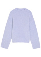 Forte_forte Mock-neck Brushed Wool-blend Jumper Lilac