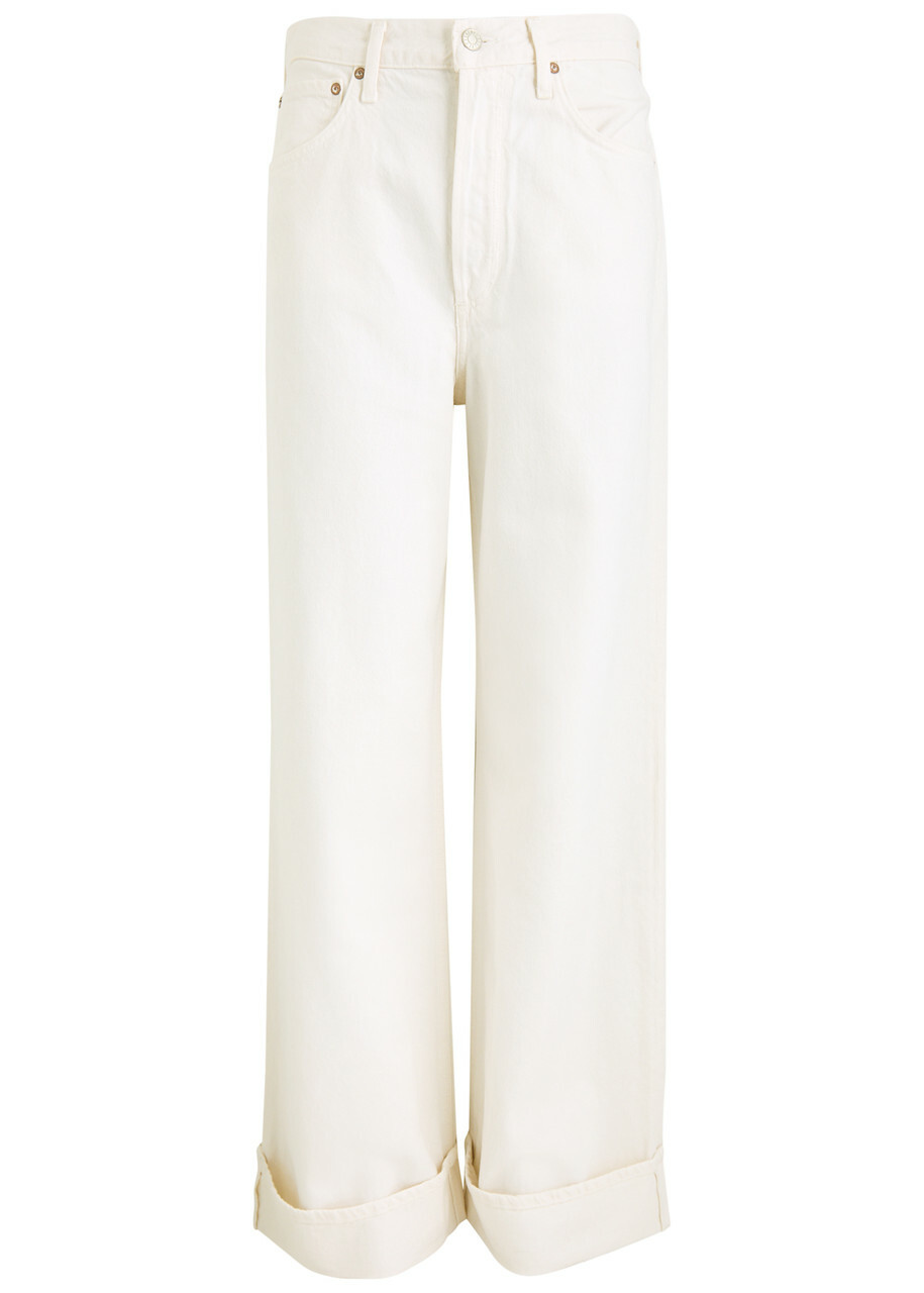 Agolde Dame Wide-leg Jeans Off White AGOLDE