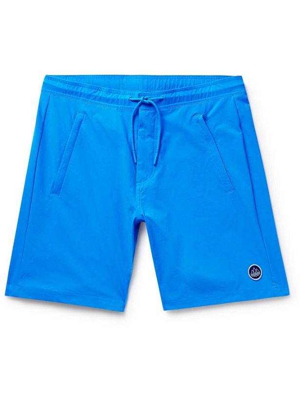 Photo: adidas Consortium - SPEZIAL Durrington Logo-Appliquéd Stretch-Nylon Drawstring Shorts - Blue