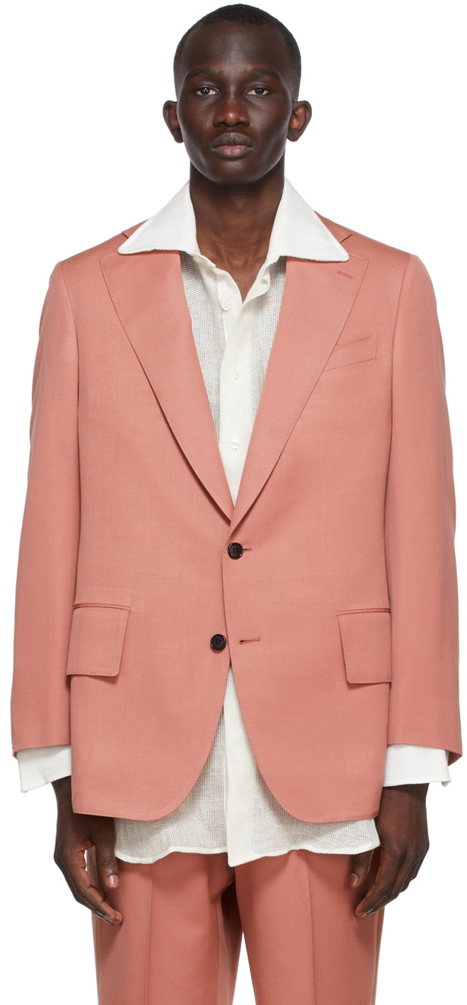 Factor's SSENSE Exclusive Red Gabardine Single Breasted Jacket