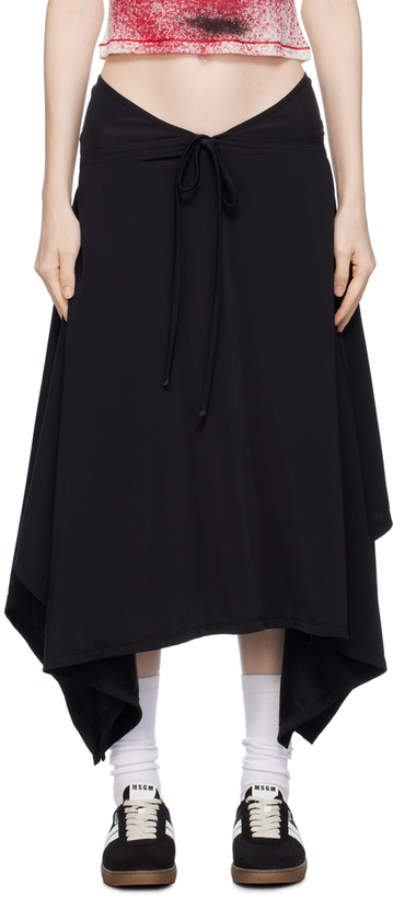 Photo: Emily Watson Black Handkerchief Bowtie Midi Skirt