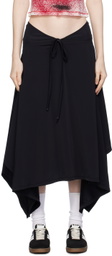 Emily Watson Black Handkerchief Bowtie Midi Skirt