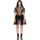 Simone Rocha Black Puff Sleeve Cord Hip Minidress