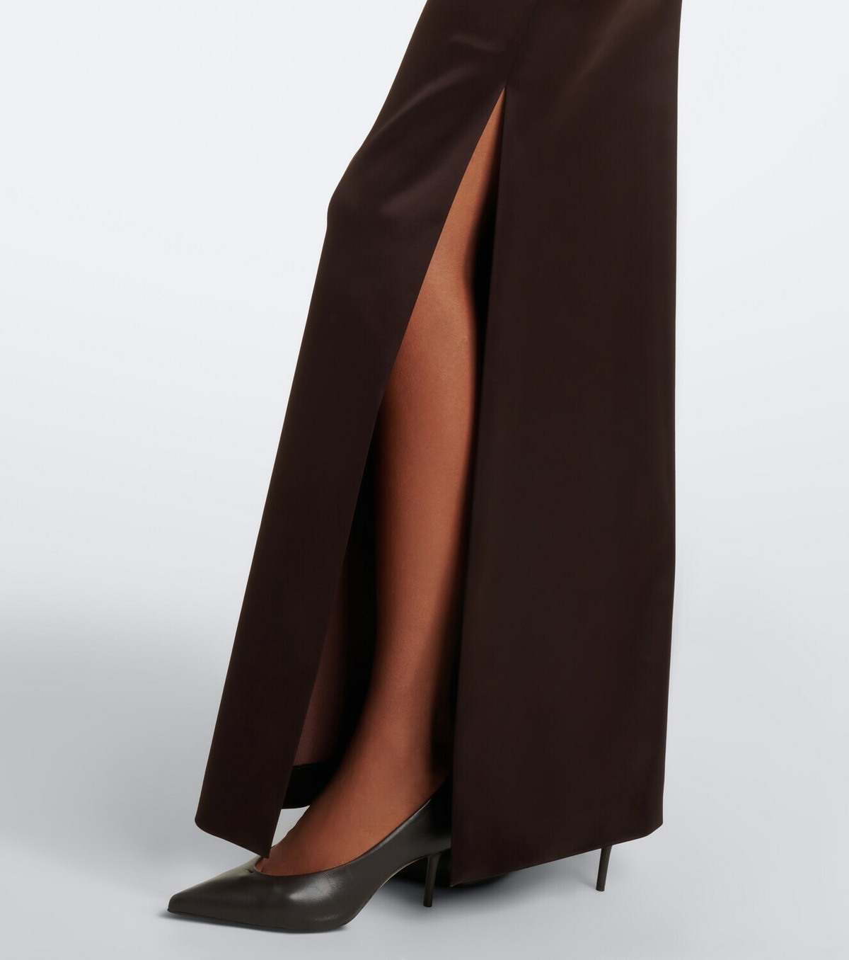 Max Mara Ruched embellished satin cocktail dress
