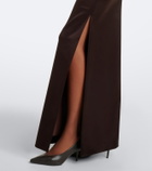 Max Mara Ruched embellished satin cocktail dress