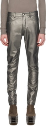 Rick Owens Gunmetal Tyrone Leather Pants