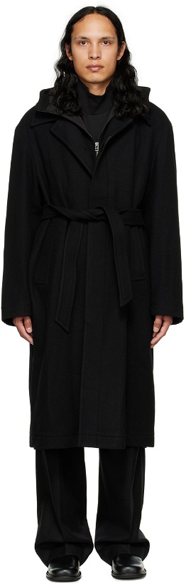 Photo: LE17SEPTEMBRE Black Hooded Coat