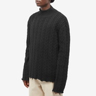 MM6 Maison Margiela Men's Cable Crew Knit in Black