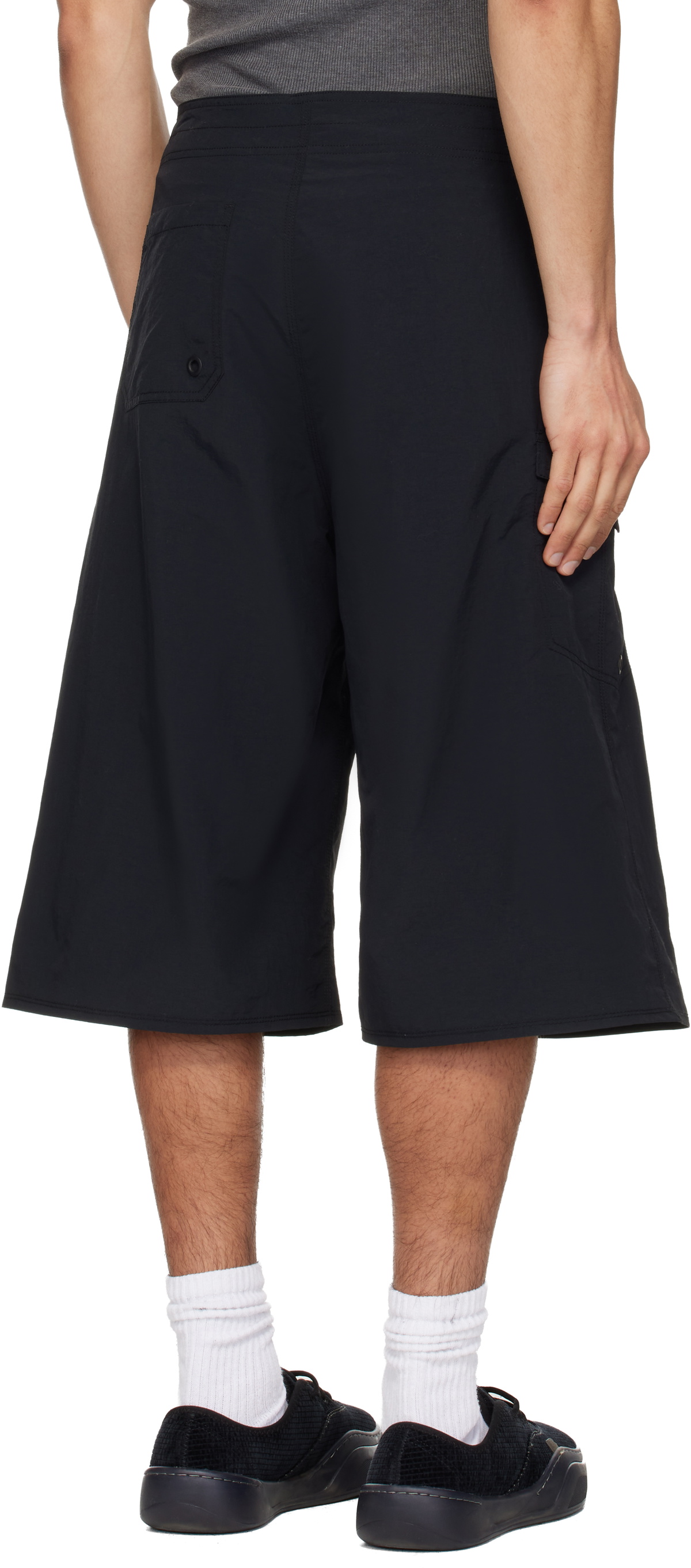 ERL Black Long Woven Shorts