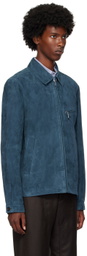 PS by Paul Smith Navy Zip Leather Jacket