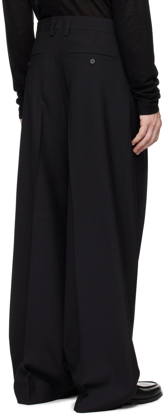 Filippa K Black Wide Wool Trousers