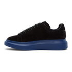 Alexander McQueen SSENSE Exclusive Black and Blue Suede Oversized Sneakers