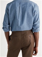 BEAMS F - Button-Down Collar Cotton-Chambray Shirt - Blue