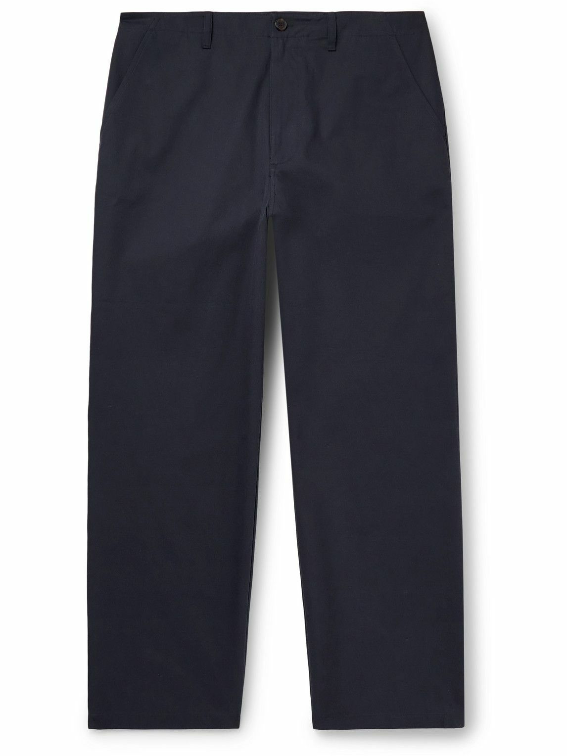 FRAME - Straight-Leg Cotton-Twill Trousers - Blue