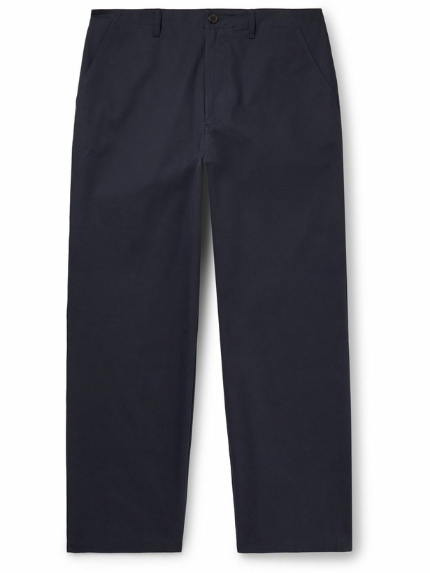 Photo: FRAME - Straight-Leg Cotton-Twill Trousers - Blue