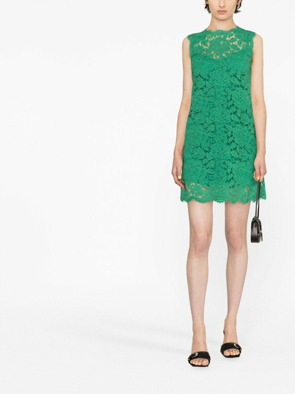 Dolce & Gabbana ノースリーブ レース ミニドレス グリーン DOLCE & GABBANA - Lace Mini Dress Dolce & Gabbana