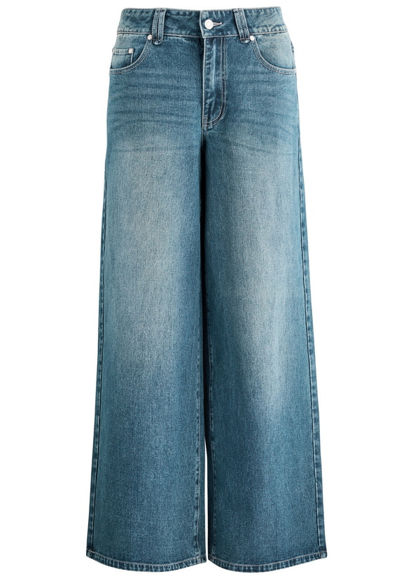 Photo: House OF Sunny Wide-leg Denim Jeans Mid Blu