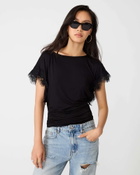Steve Madden Paloma Knit Top in Black