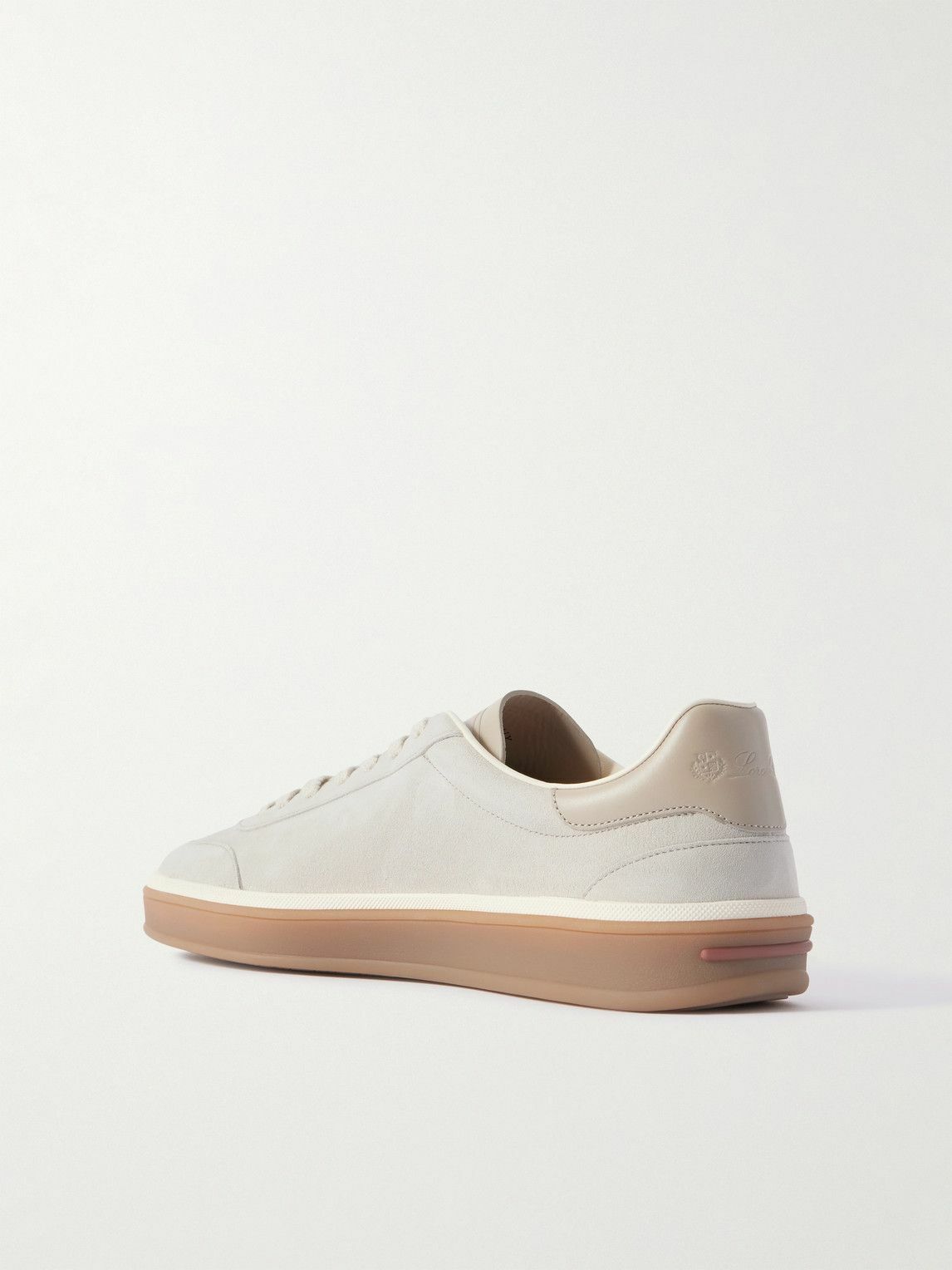 Loro Piana - Tennis Walk Leather-Trimmed Suede Sneakers - Gray