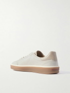 Loro Piana - Tennis Walk Leather-Trimmed Suede Sneakers - Gray