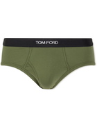 TOM FORD - Stretch-Cotton Briefs - Green