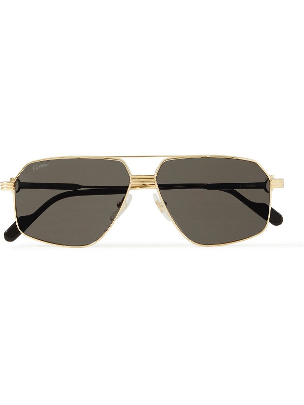 Photo: Cartier Eyewear - Aviator-Style Gold-Tone Sunglasses