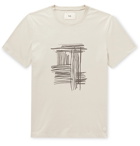 Folk - Printed Embroidered Cotton-Jersey T-Shirt - Neutrals