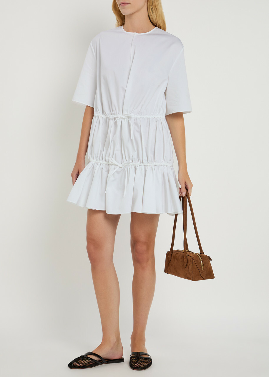 Alaa Brushed Cotton-poplin Mini Dress White ALAA
