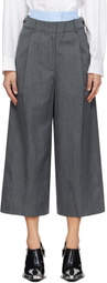 Juun.J Gray Double Waisted Tucked Trousers