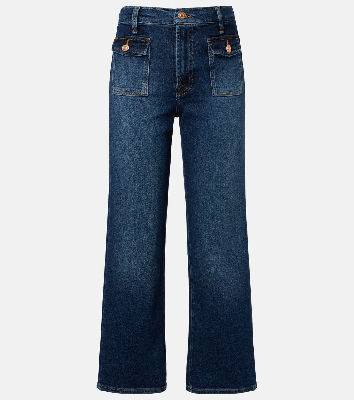 7 For All Mankind Stovepipe cropped straight jeans
