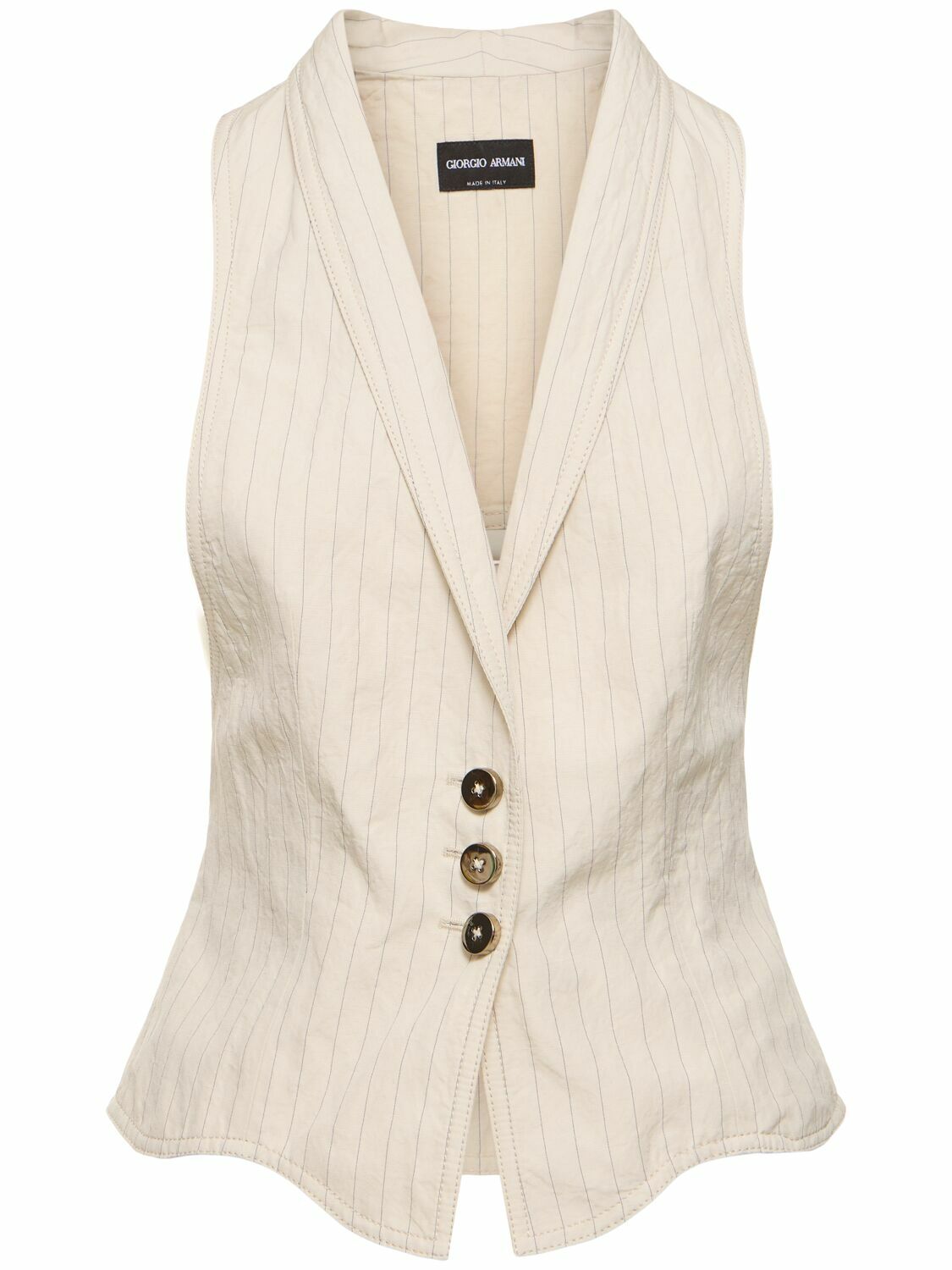 GIORGIO ARMANI Cotton Blend Sleeveless Vest with Cutouts