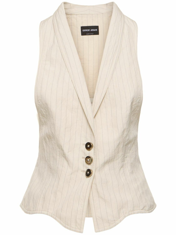 Photo: GIORGIO ARMANI Cotton Blend Sleeveless Vest with Cutouts