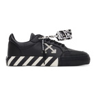 Off-White Black Leather Low Vulcanized Sneakers