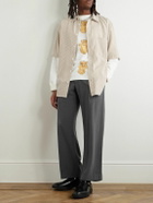 Small Talk - Straight-Leg Pleated Brushed Silk-Twill Trousers - Gray