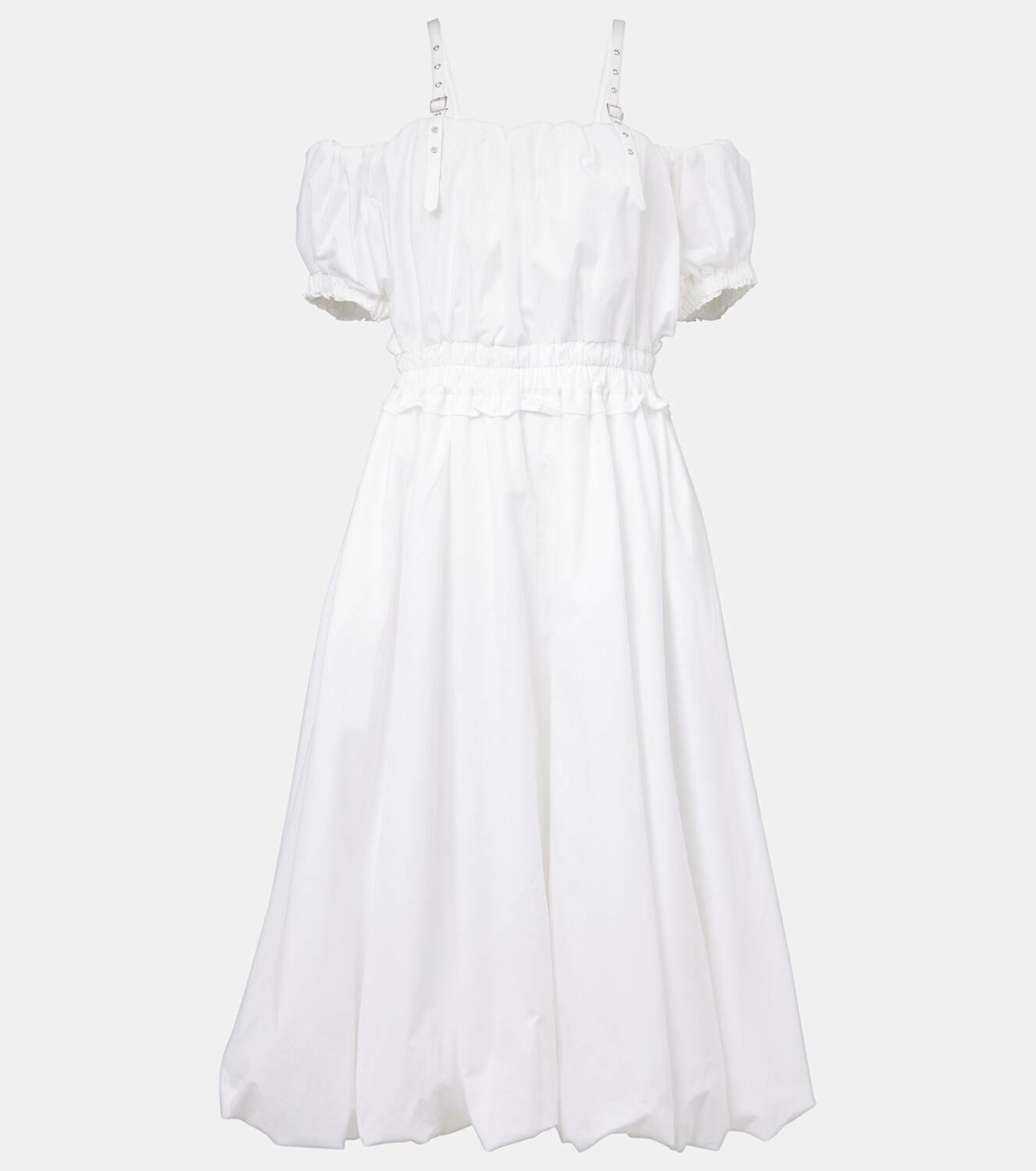 Noir Kei Ninomiya Off-shoulder cotton poplin midi dress