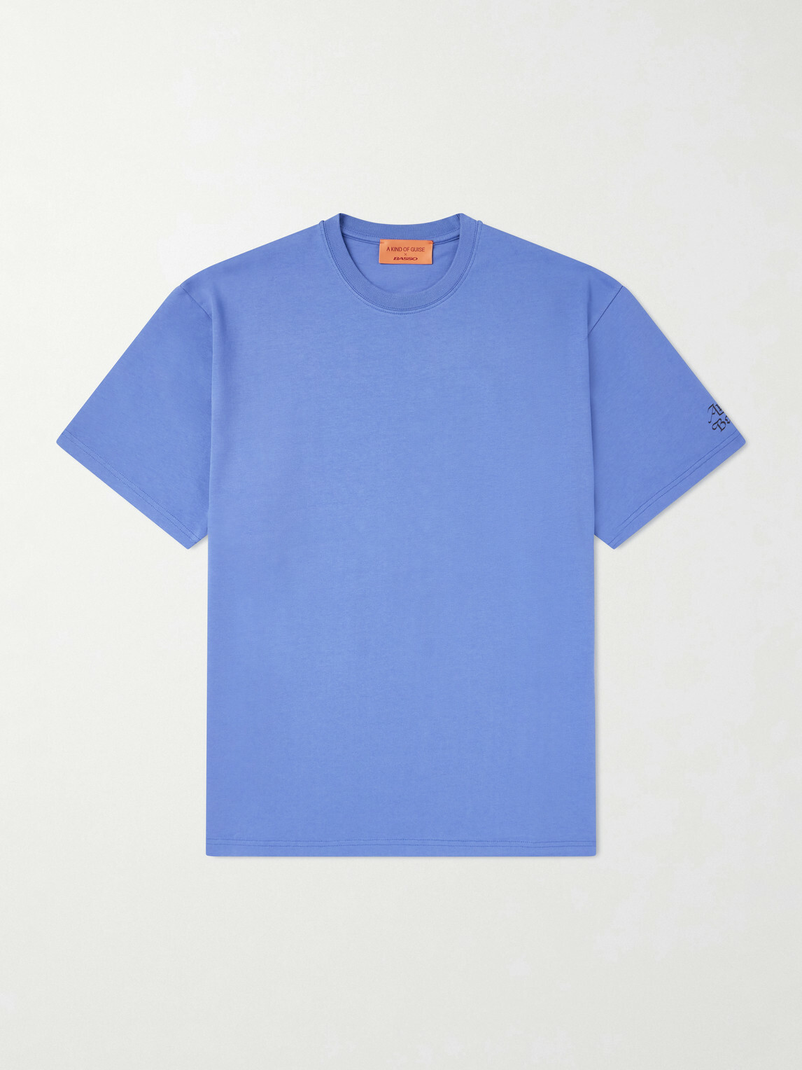 A Kind Of Guise - Basso Ciao a Tutti Logo-Print Cotton-Jersey T-Shirt - Blue