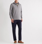 Polo Ralph Lauren - Mélange Cotton-Jersey Half-Zip Sweater - Gray