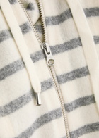 Veronica Beard Striped-intarsia Hooded Cashmere Dickey - Cream - One Size