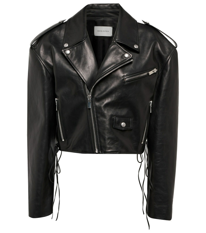 Photo: Magda Butrym - Cropped leather biker jacket