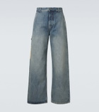 Loewe Suede-trimmed straight jeans