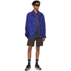 Double Rainbouu Navy and Black Sitar Noir Hawaiian Shirt