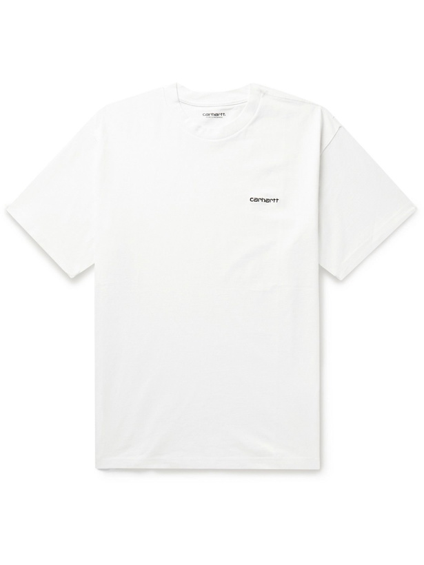 Photo: CARHARTT WIP - Logo-Embroidered Cotton-Jersey T-Shirt - White