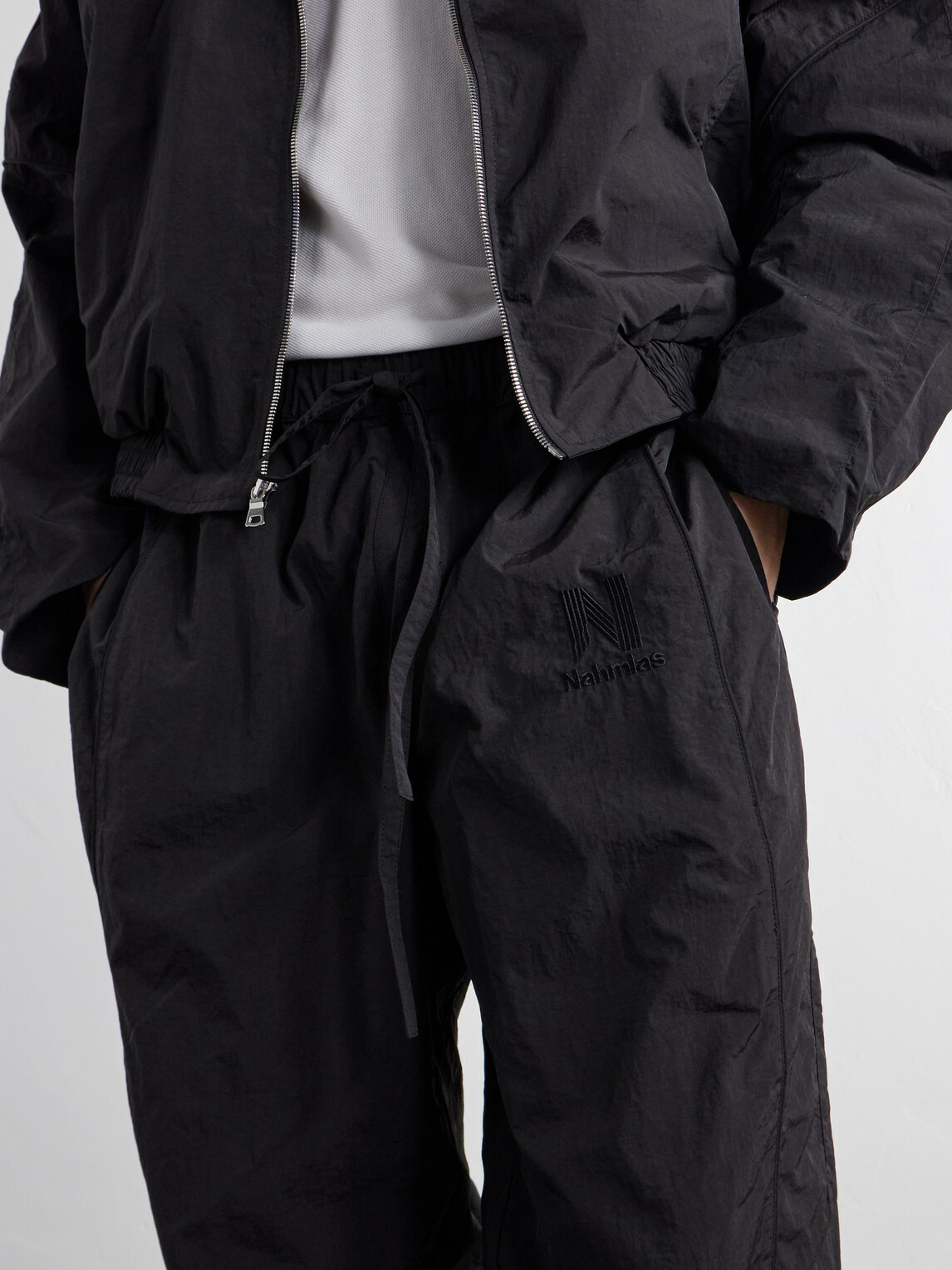 NAHMIAS - Logo-Appliquéd Straight-Leg Shell Sweatpants - Black