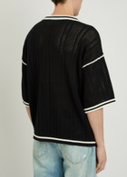 Nahmias Knit Star Cotton-knit Football T-shirt Black