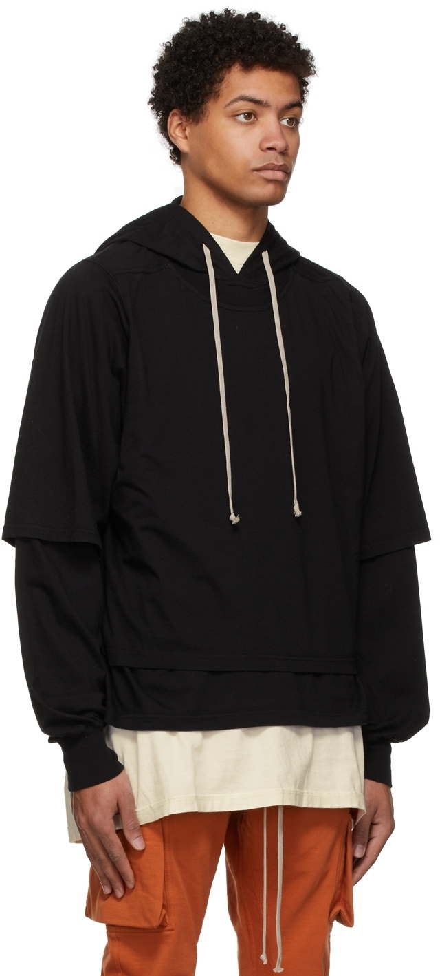 Rick Owens Drkshdw Black Organic Hustler Hoodie Rick Owens Drkshdw