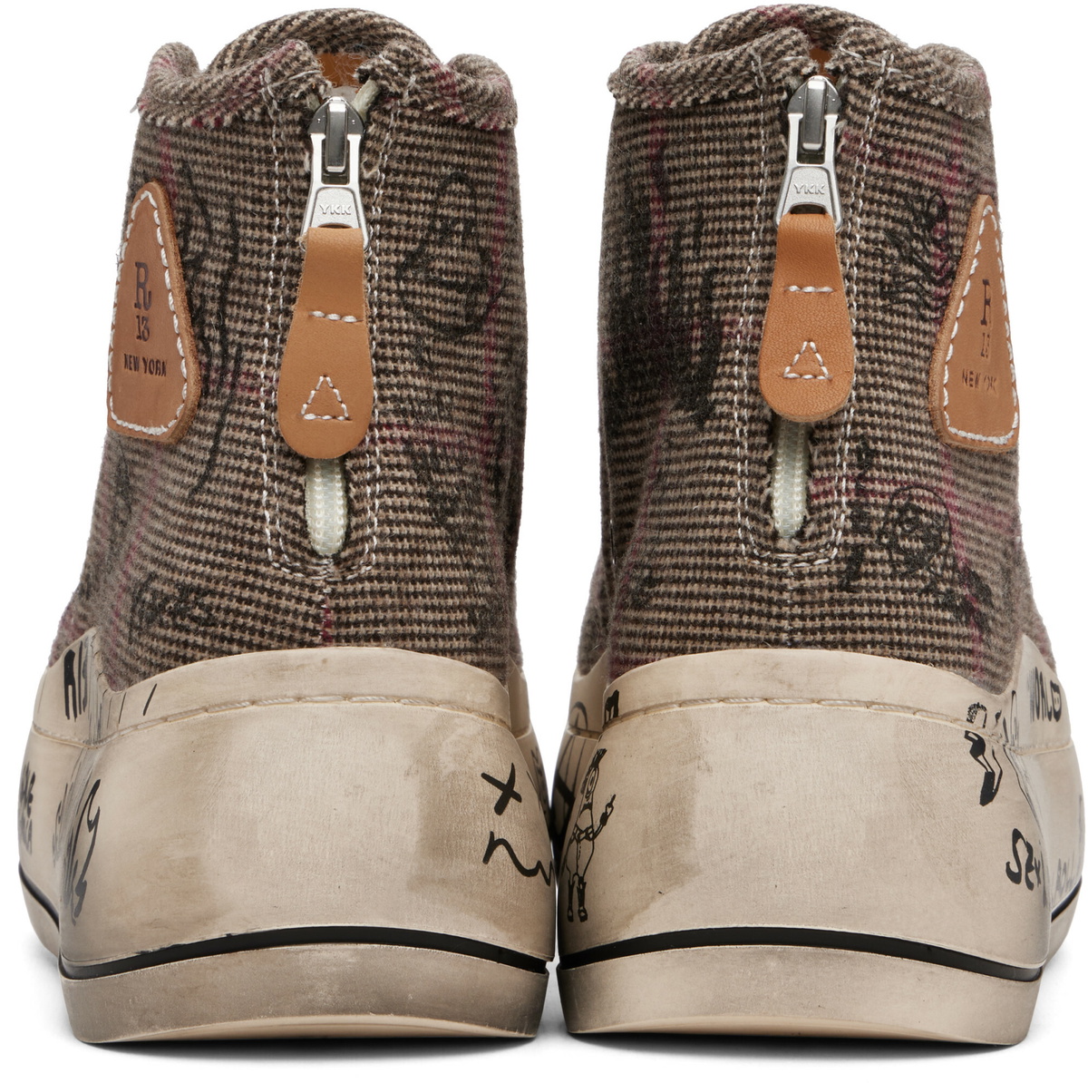 R13 Khaki Kurt High Top Sneakers