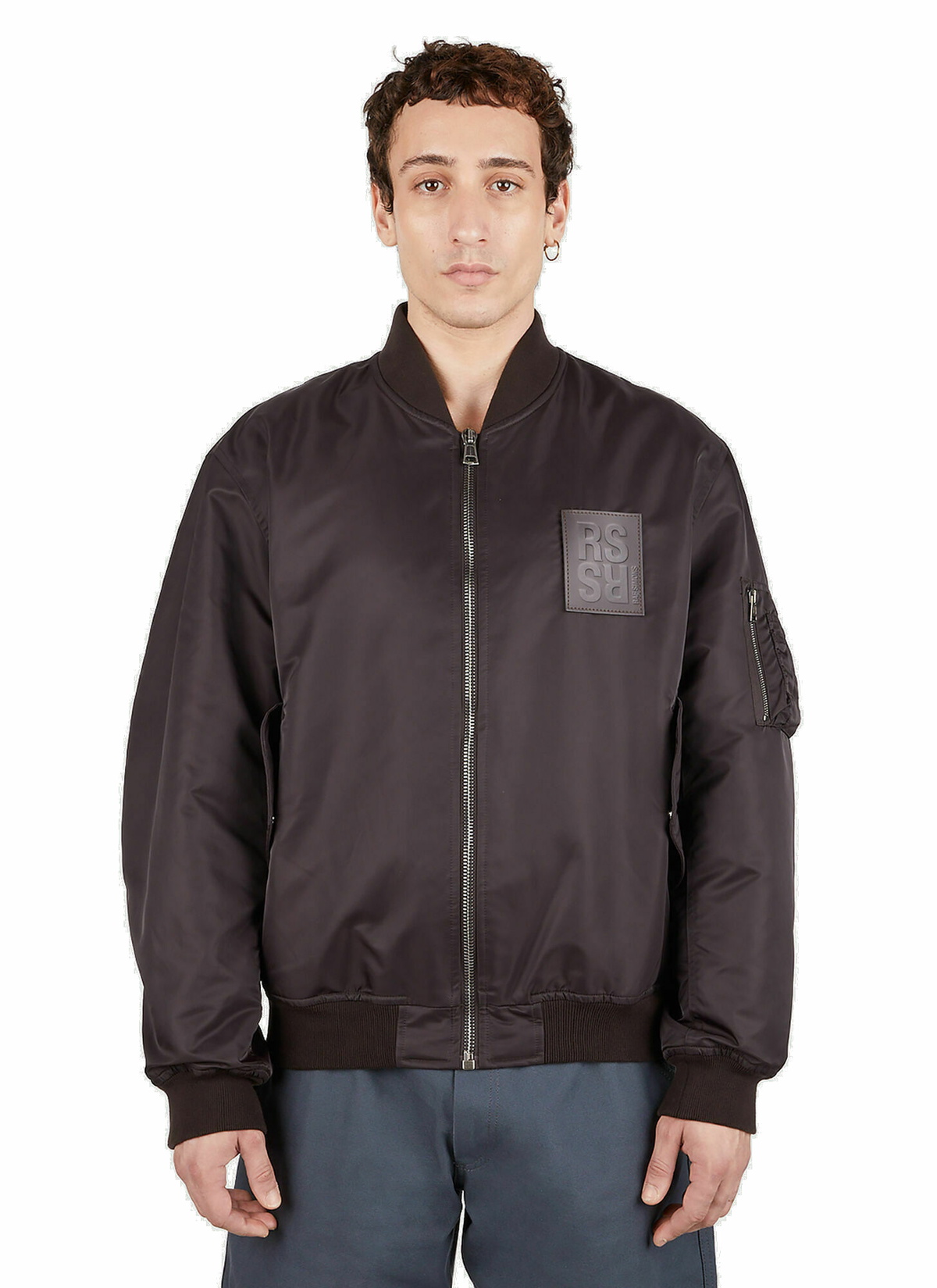 Photo: Raf Simons - Logo Patch Bomber Jacket in Brown