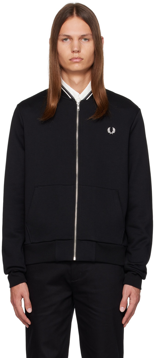 Fred Perry Black Zip Through Cardigan Fred Perry